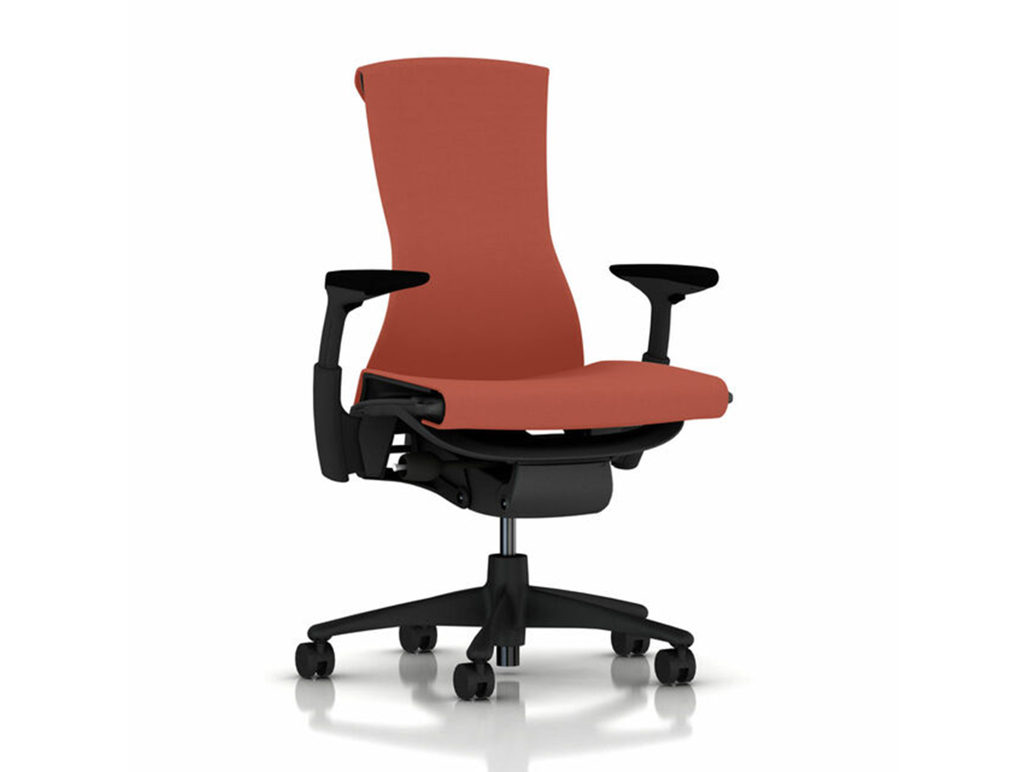 Orange and black Embody office chair front view